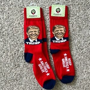 FUNATIC BRAND UNISEX ADULT TRUMP Socks 'KEEP AMERICA GREAT' - TWO PAIRS
